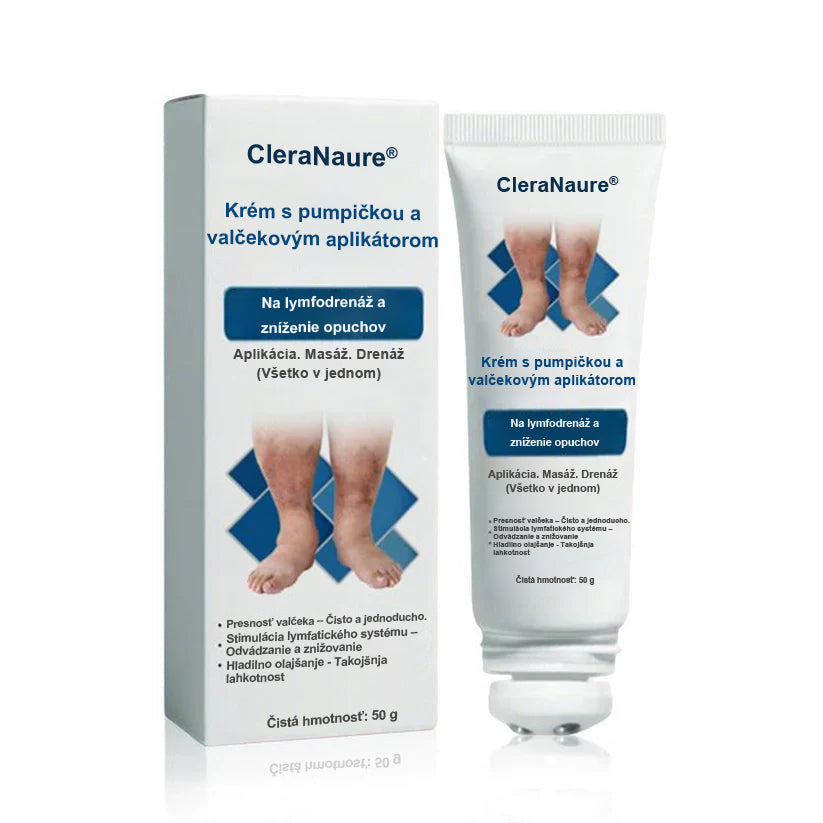 CleraNaure® Valčekový pumpovací krém na lymfodrenáž a úľavu od opuchov
