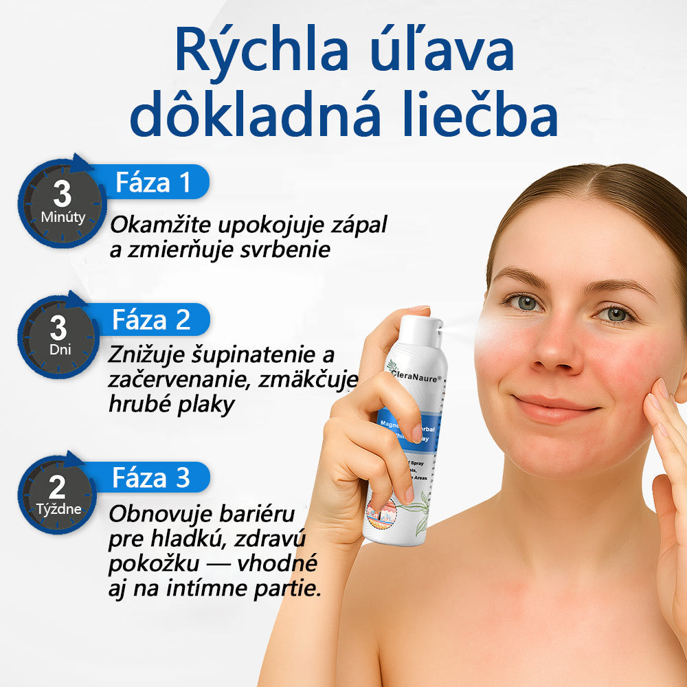 ClereNature® Magnesium Spray – Rýchla úľava pre svrbivú, červenú a citlivú pokožku (aj intímne oblasti)