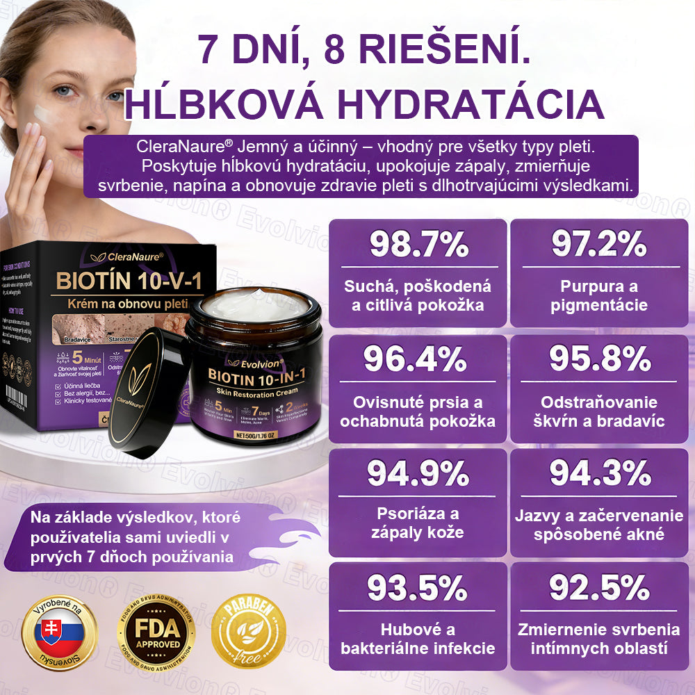 🥇CleraNaure® Biotin 10-v-1 Kožný Regeneračný Krém