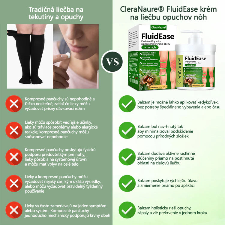✨Povedzte zbohom opuchnutým, boľavým nohám – CleraNaure® FluidEase Profesionálny krém na zlepšenie krvného obehu v nohách prináša skutočnú úľavu! ✨🦵