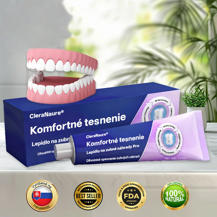 💎CleraNaure® Comfort Seal Pro – lepidlo na zubné náhrady, ktoré drží💎