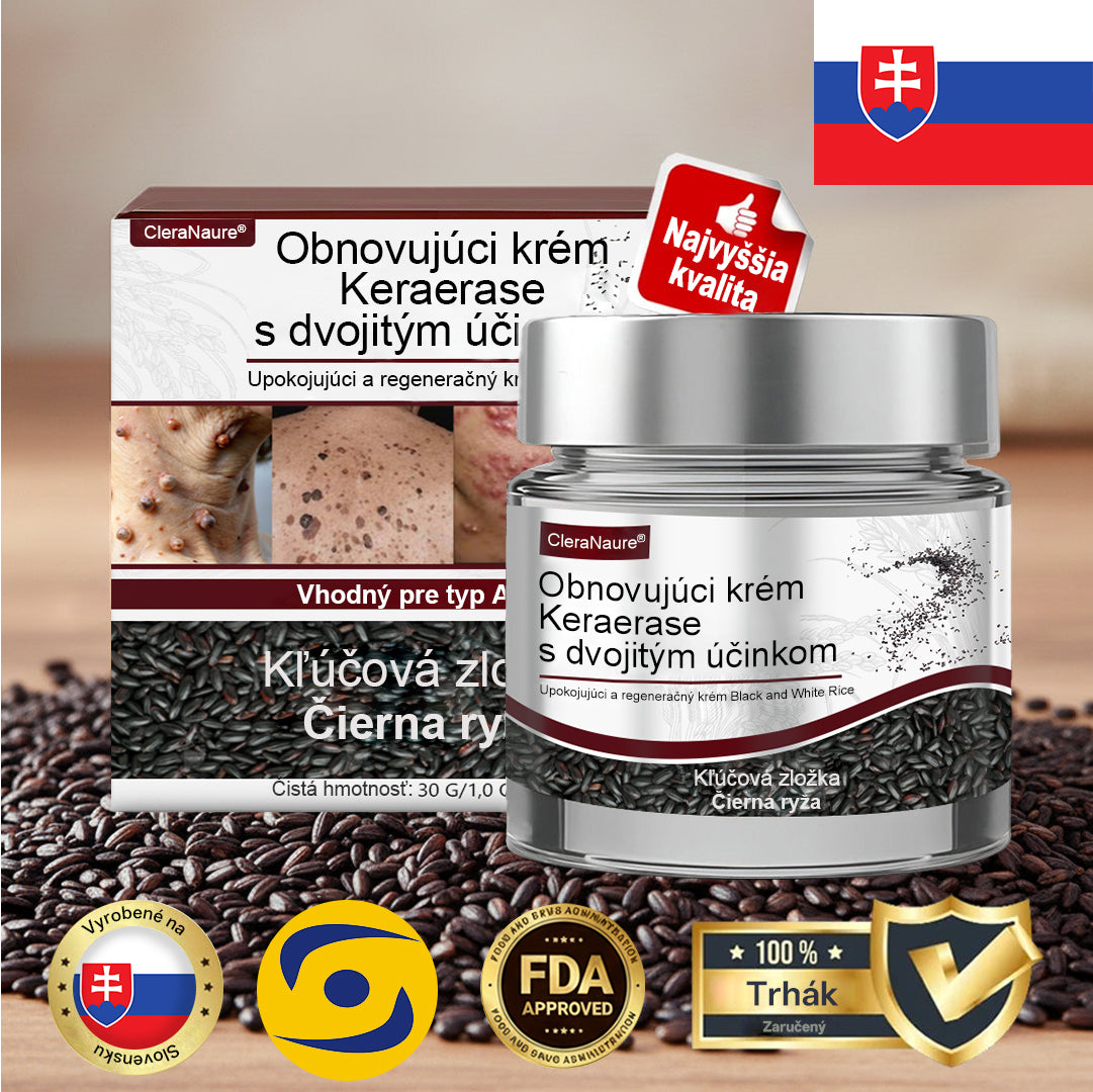 CleraNaure® OryzaClear – Obnovujúci krém s čiernou ryžou proti kožným výrastkom a hrbolčekom · Jemné rastlinné zjemnenie