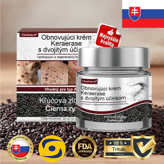 CleraNaure® OryzaClear – Obnovujúci krém s čiernou ryžou proti kožným výrastkom a hrbolčekom · Jemné rastlinné zjemnenie