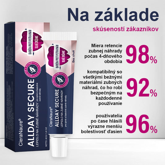 CleraNaure® AllDay Secure - Fixačný Prostriedok pre Zubné Náhrady