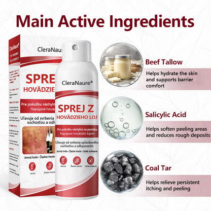 🥇CleraNature® Beef Tallow Spray na svrbiacu, olupujúcu pokožku pri psoriáze🥇