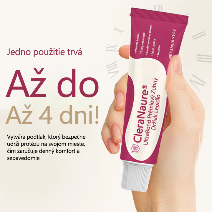 🦷CleraNaure® UltraBond Prémium Fixačný Krém na Zubné Náhrady
