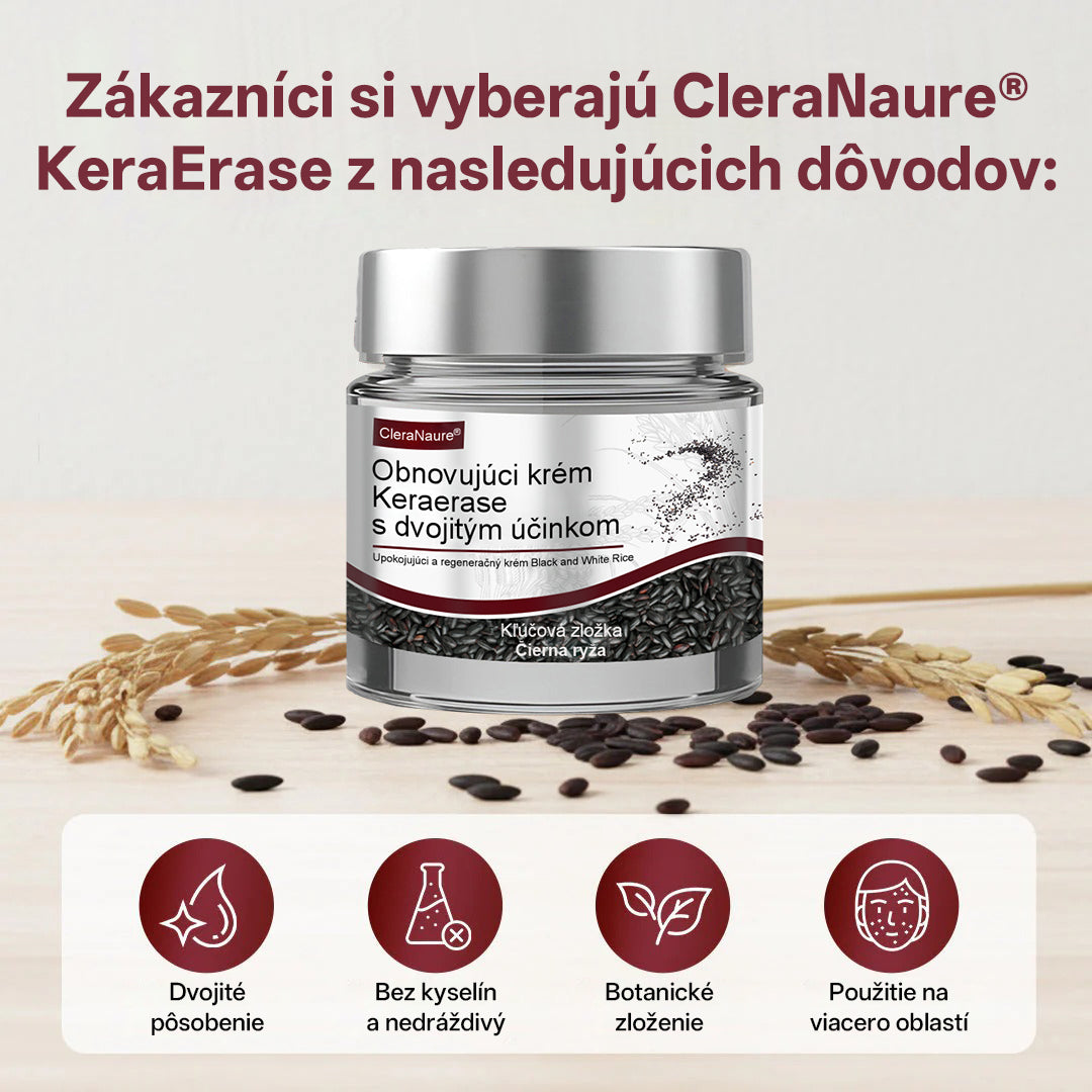 CleraNaure® OryzaClear – Obnovujúci krém s čiernou ryžou proti kožným výrastkom a hrbolčekom · Jemné rastlinné zjemnenie