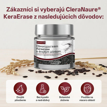 CleraNaure® OryzaClear – Obnovujúci krém s čiernou ryžou proti kožným výrastkom a hrbolčekom · Jemné rastlinné zjemnenie