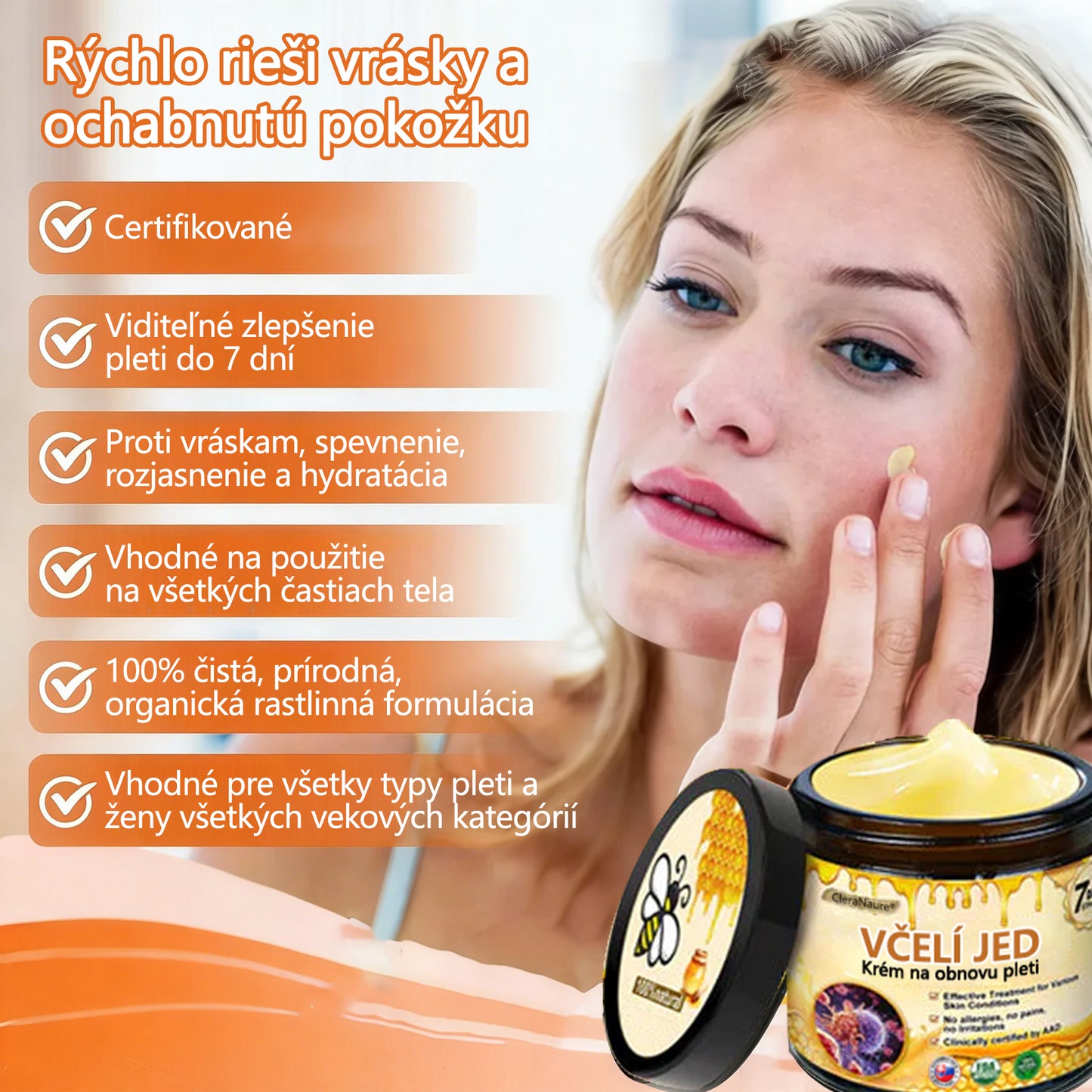 CleraNaure® Krém na obnovu pokožky s včelím jedom