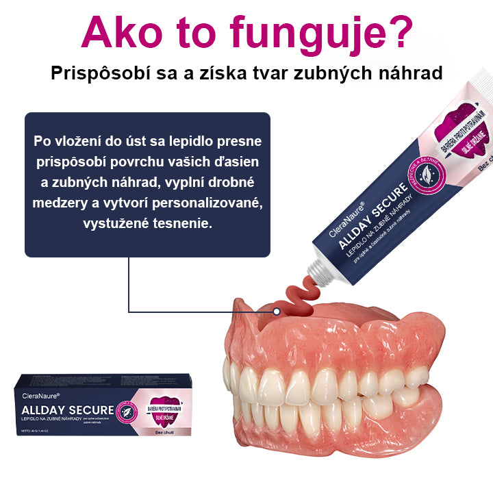 CleraNaure® AllDay Secure - Fixačný Prostriedok pre Zubné Náhrady