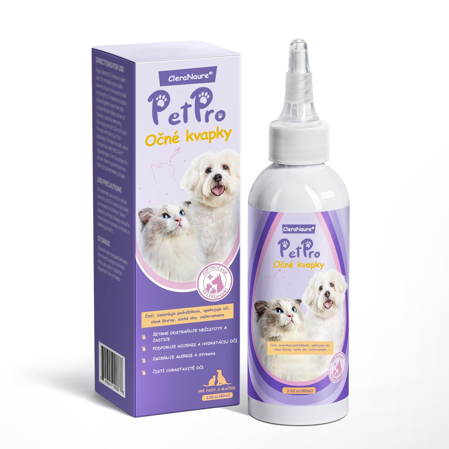 CleraNature® PetPro Kvapky na Oči pre Domáce Zvieratá