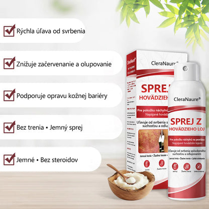 🥇CleraNature® Beef Tallow Spray na svrbiacu, olupujúcu pokožku pri psoriáze🥇