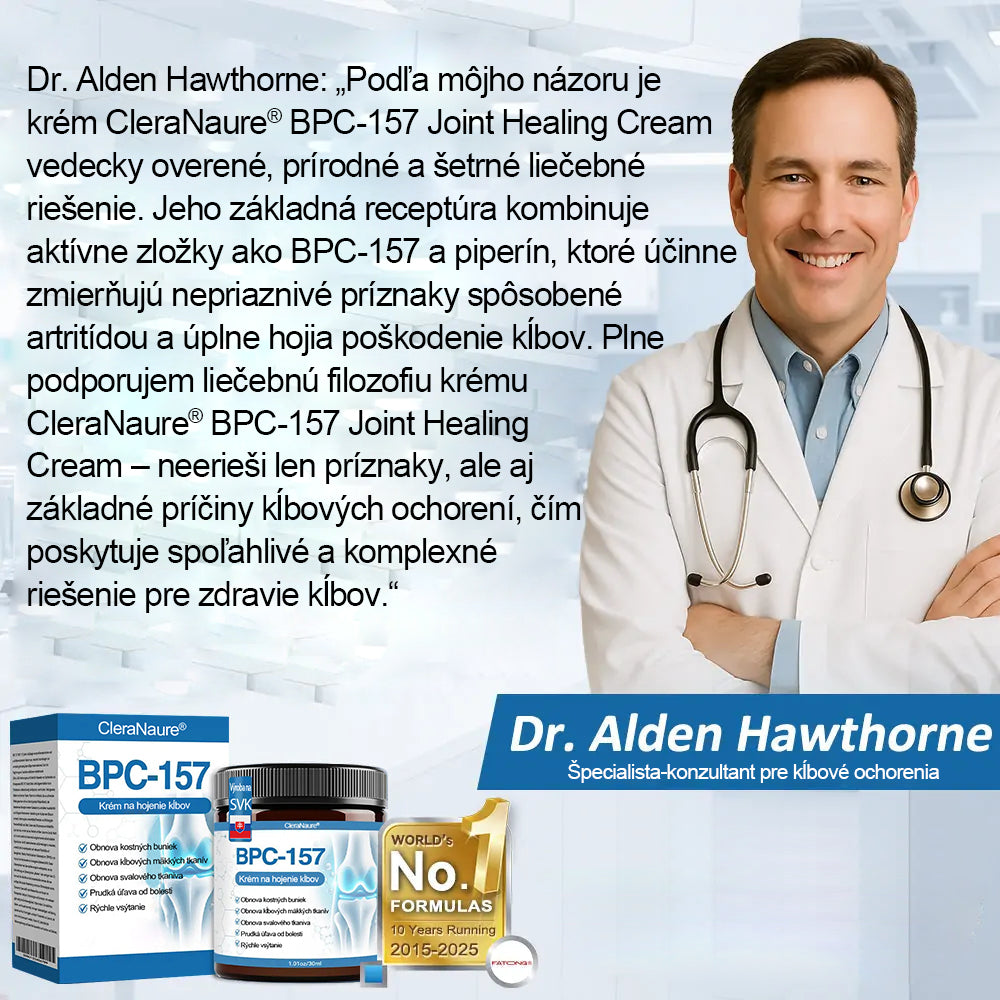 🥇 Posledný deň akcie 80% ZĽAVA | 🇸🇰 CleraNature® BPC-157 Krém na hojenie kĺbov 🦴 Lieči artritídu, neuropatiu, reumatizmus, športové zranenia a ďalšie