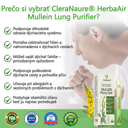✅CleraNature® HerbaAir – Čistič pľúc s divozelom
