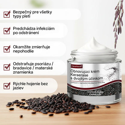 CleraNaure® OryzaClear – Obnovujúci krém s čiernou ryžou proti kožným výrastkom a hrbolčekom · Jemné rastlinné zjemnenie