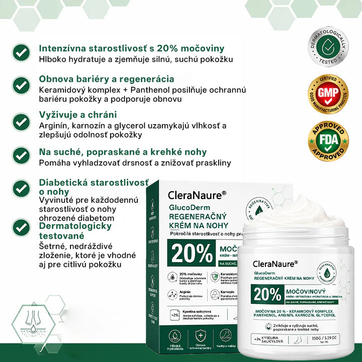 CleraNaure®GlucoDerm Regeneračný krém na nohy